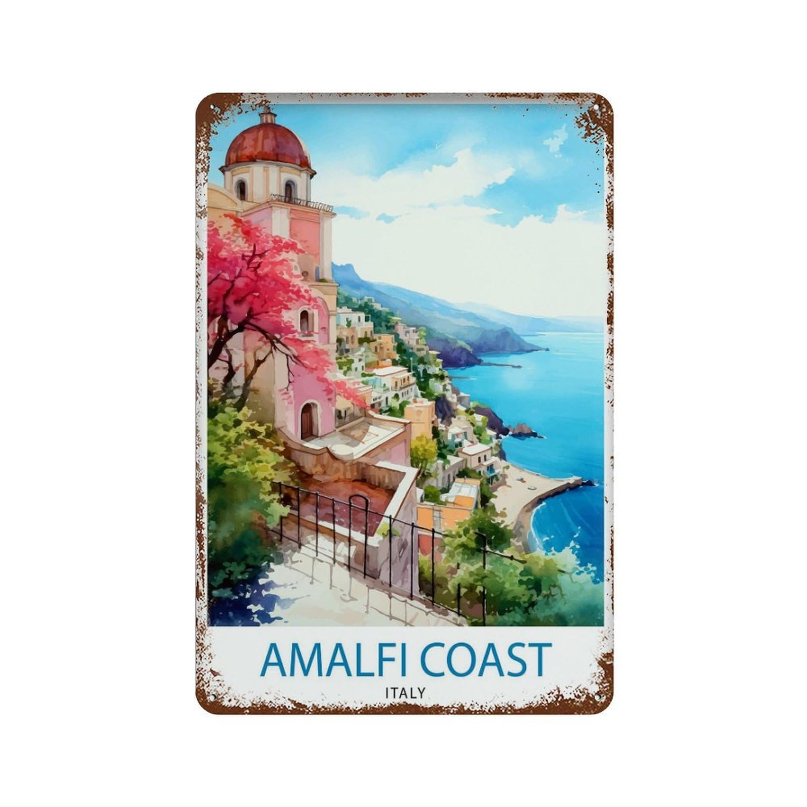 xiaoxiaoshen Amalfi Coast Italy Travel_31 Wall Decor Art Metal Tin Poster Modern Home Decor Art Home Bar Shop Decorations Vintage Sign 30x20cm