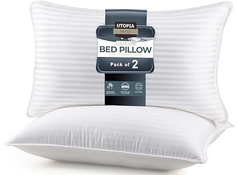 Utopia Bedding Bed Pillows for Sleeping King Size White Set of 2 Down Alternative Pillow for Sleeping Cooling