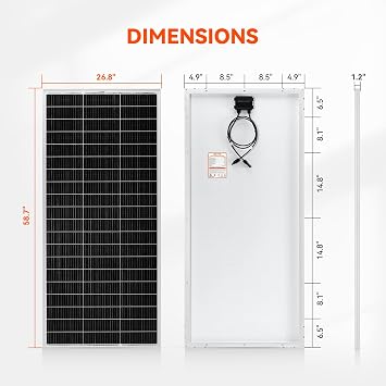 RICH SOLAR 200 Watt 24 Volt 9BB Cell Monocrystalline Solar Panel High Efficiency Solar Module for RV Trailer Camper Marine Off Grid