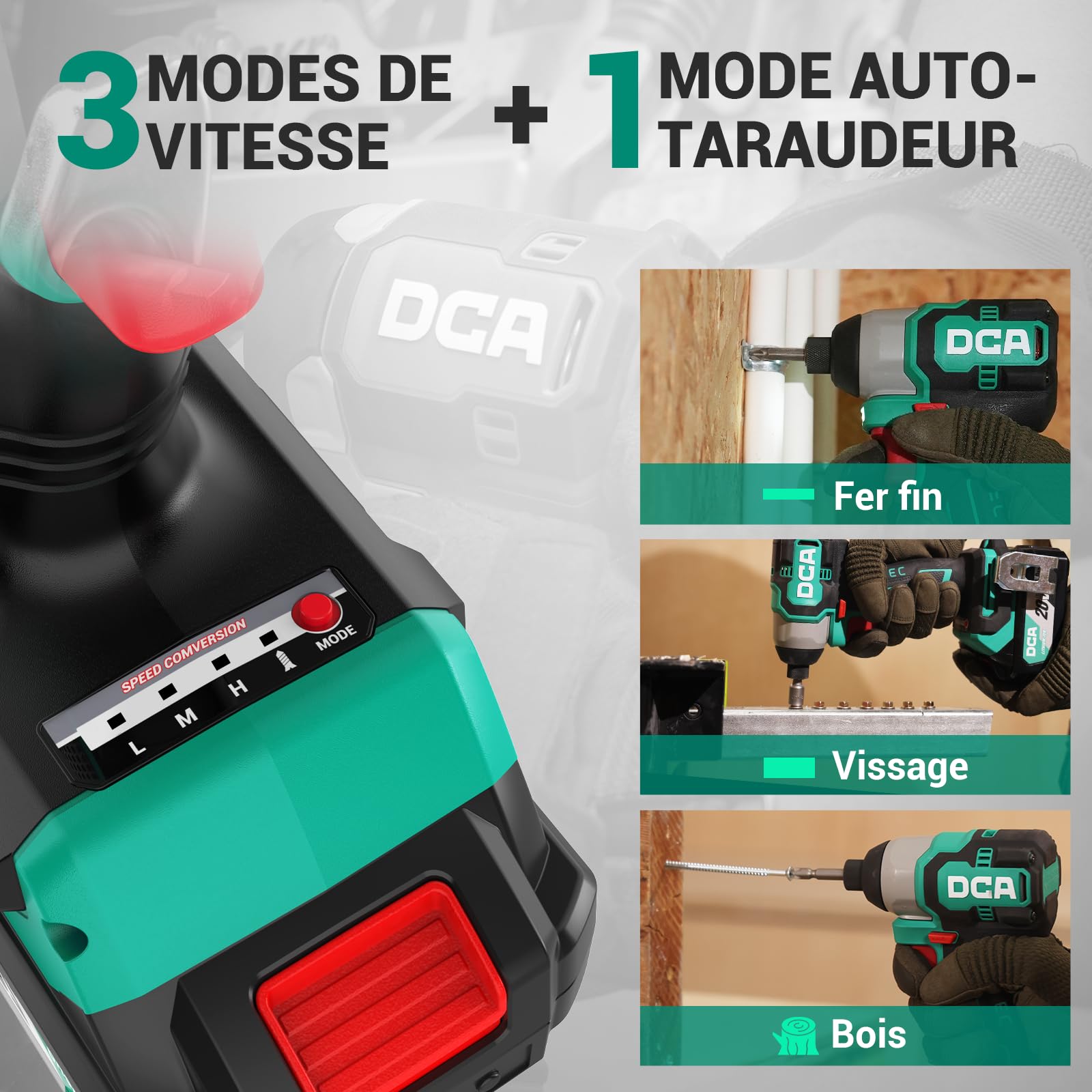 DCA Visseuse à Chocs Sans Fil 158 Nm pour Serrer et Desserrer Les Vis