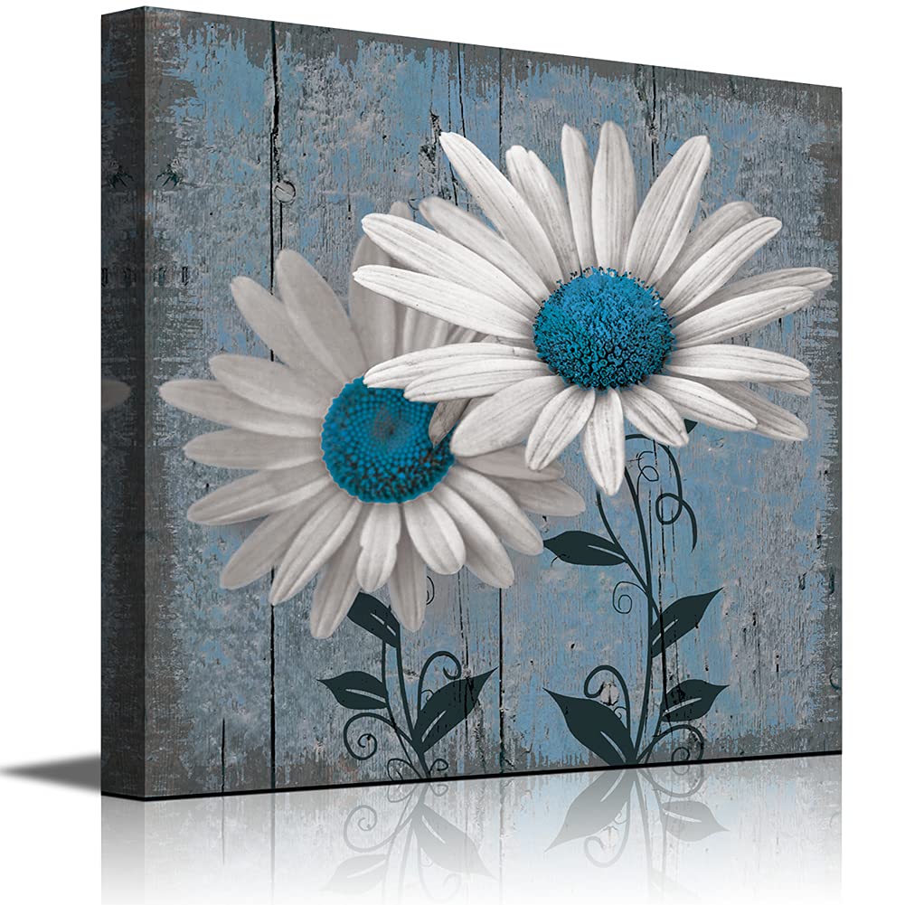 Blue Flowers White Chrysanthemum Wall Decor 