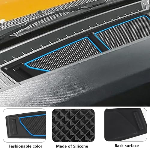 Miniatura 4 de Auovo Bandeja de cubierta de tablero compatible con accesorios Ford Bronco 2021 2022 2023 2024 de silicona antideslizante para compartimentos para