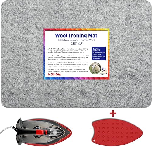 MOHOM Tapete de prensado de lana de 17 x 135 pulgadas 100 lana de fieltro de Nueva Zelanda manta para colcha costura suministros de acolchado y