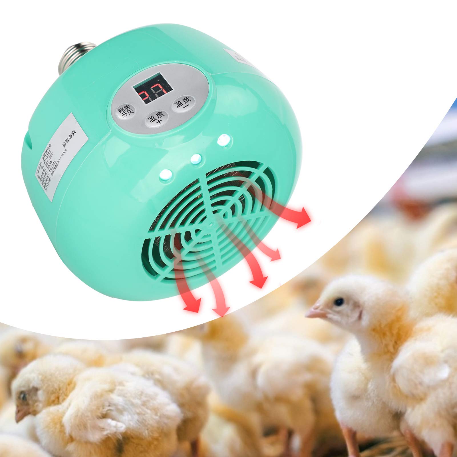 Jeanoko Bombilla de lámpara de Calor para Aves de Corral, Luz calefactora para Mascotas, Cultivo Permanente para Pollitos para criadoras de lechones Calentador de Pollitos Patos