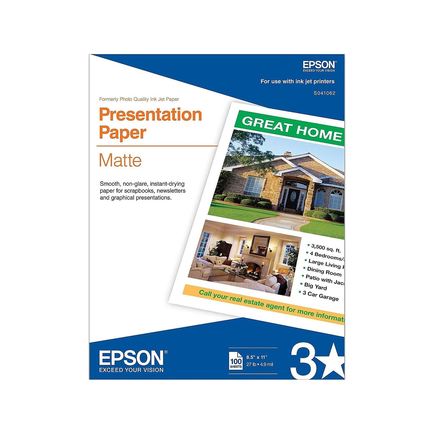 Epson Presentation Matte Paper 100 8.5X11