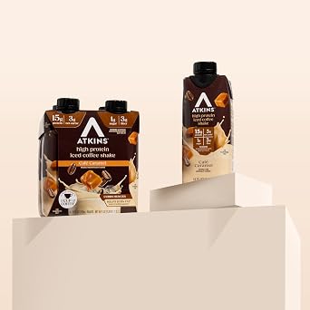 Atkins Cafe Caramel Iced Coffee Flavored High Protein Shake, 12 Count