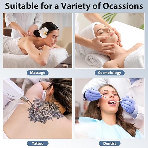 Miniatura 6 de Bigbiglife Cama de tatuaje de salón de masaje con cesta de belleza, cama de masaje profesional de 3 pliegues de altura ajustable para spa salón de