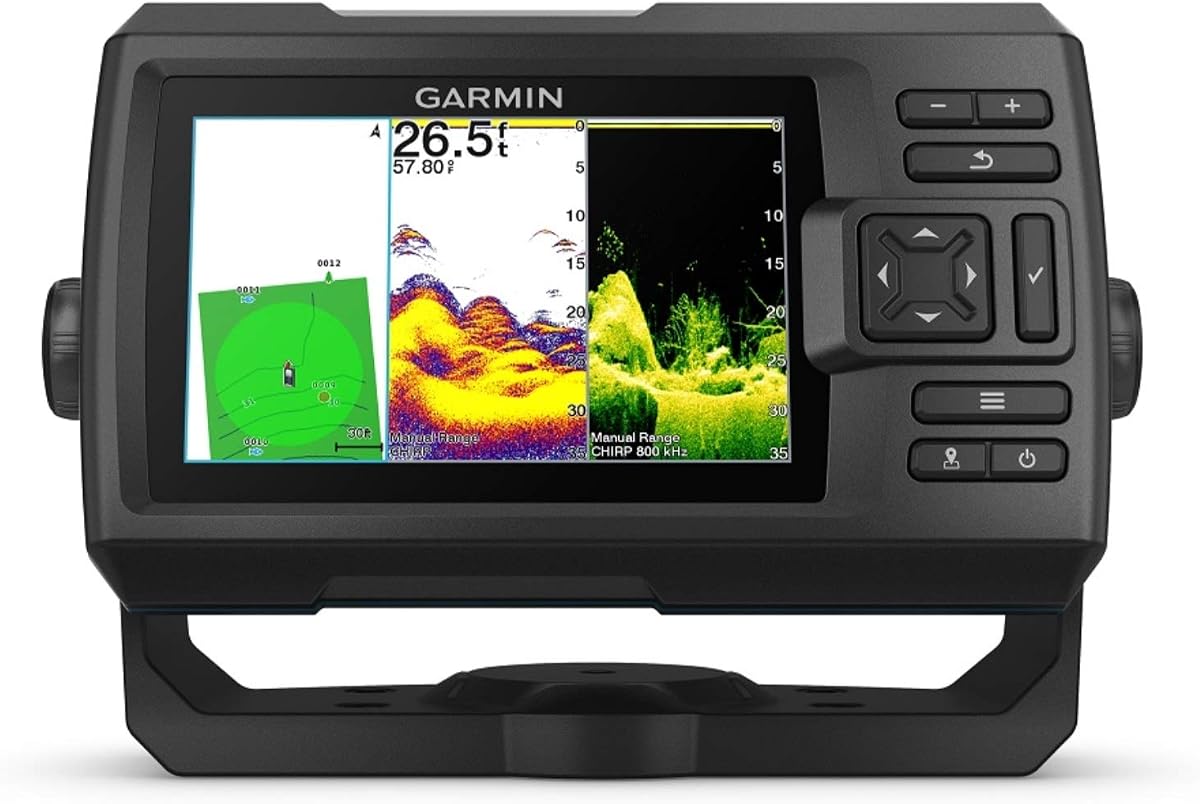 Garmin Striker Vivid 5cv, Easy-to-Use 5-inch Color Fishfinder and Sonar Transducer, Vivid Scanning Sonar Color Palettes (010-02551-00)