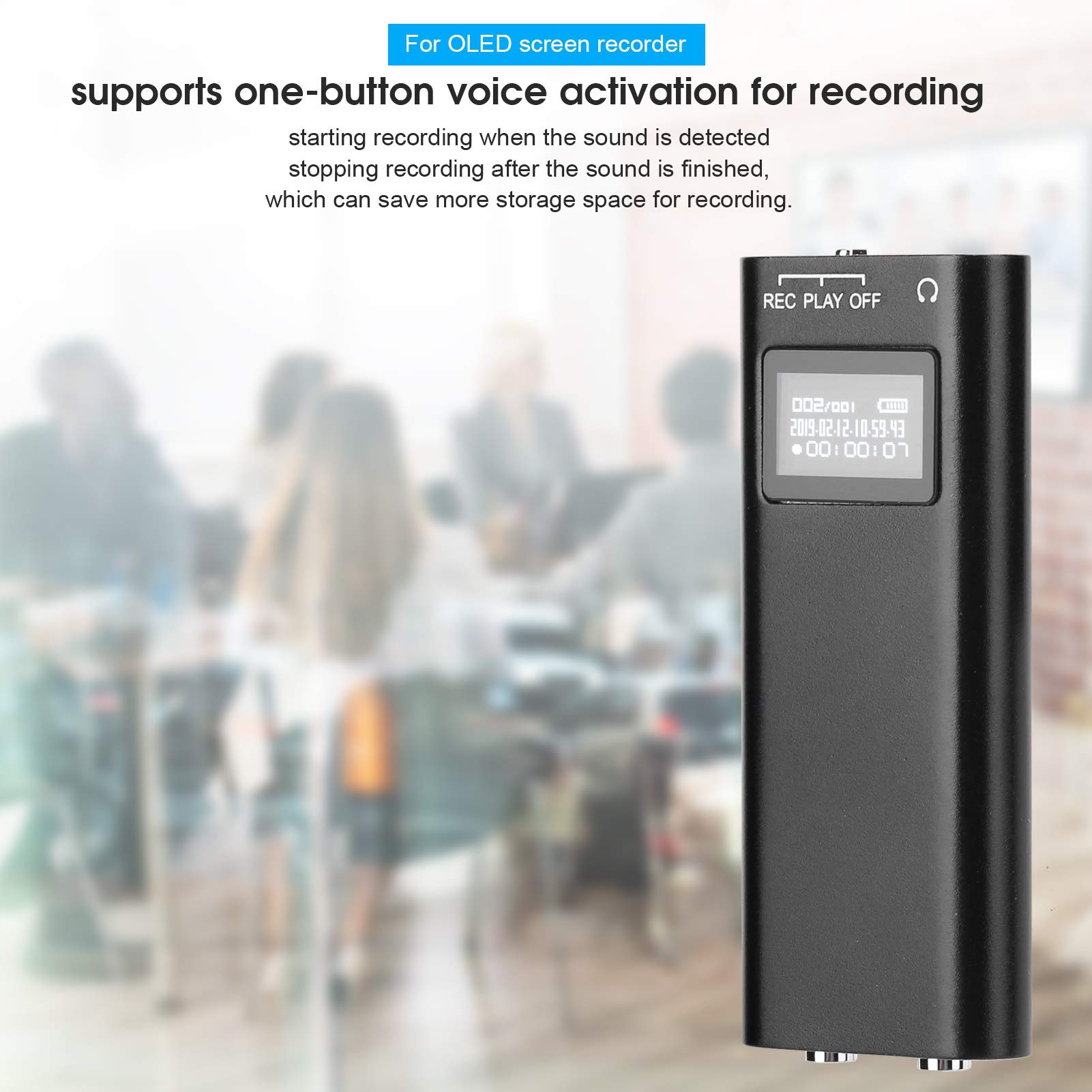 Janzoom Mini registratore, registratore vocale Digitale, Home Office con Schermo per Studenti Adulti(8 GB)