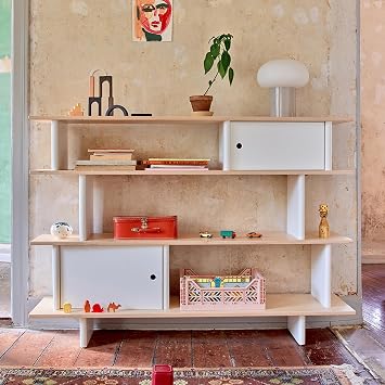 OEUF Mini Library Modern Kids Bookshelf with Storage Cubbies | Baltic Birch & Eco-MDF | Non-Toxic Finish | GREENGUARD Gold Certified | Made in Europe
