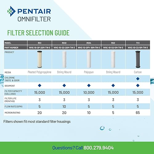 Miniatura 4 de Pentair OMNIFilter - Válvula en cabeza para todo el hogar, sistema de filtración de agua estándar de 10 pulgadas con alivio de presión,