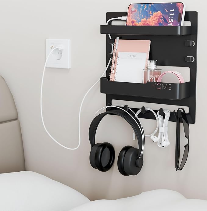 Yieach Bedside Shelf: Wall Mounted Floating Shelf Organizer