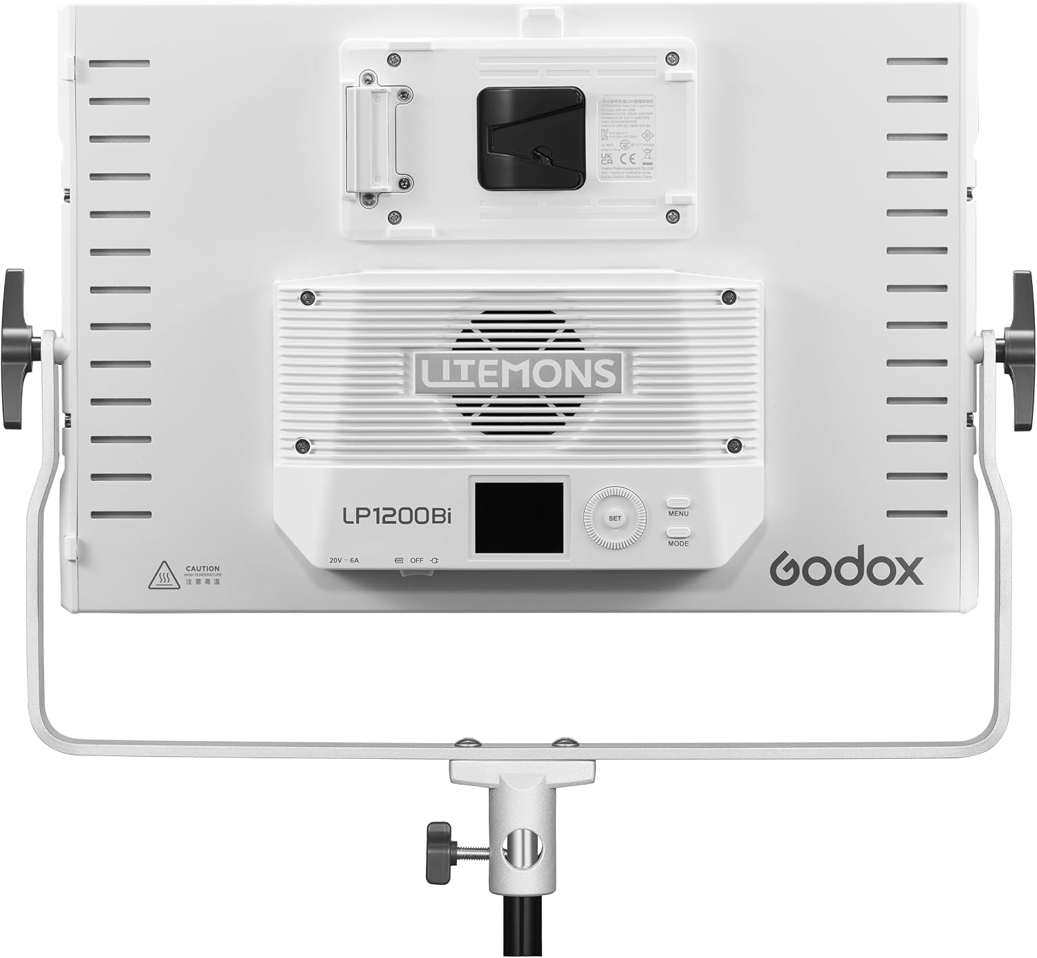 Godox Litemons 120W Bi-Color LED Light Panel with Barndoors, 2800–6500K, Bluetooth App Control, V-Mount or AC Power (LP1200Bi)