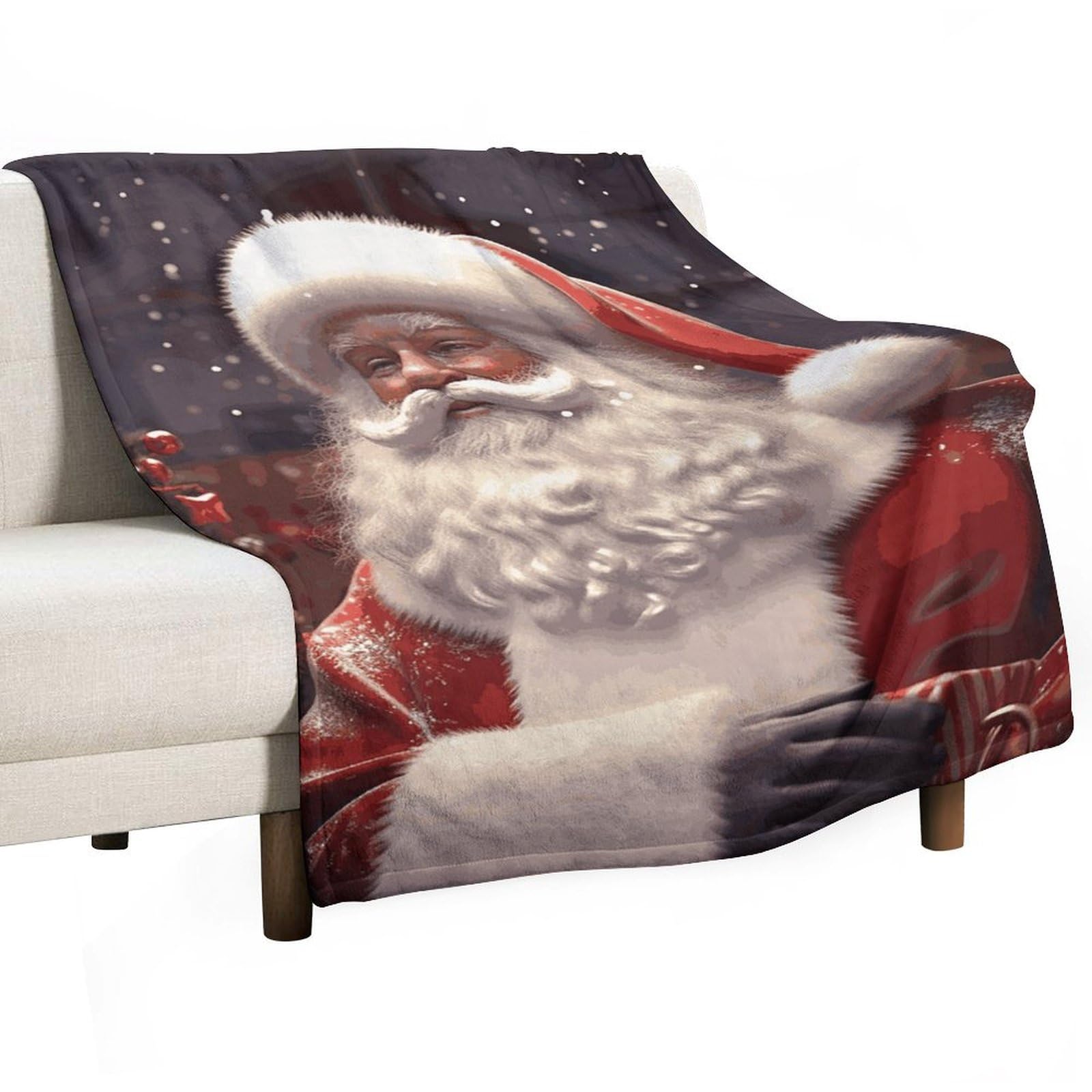 Couverture polaire douce Père Noël idée cadeau de fin d'année