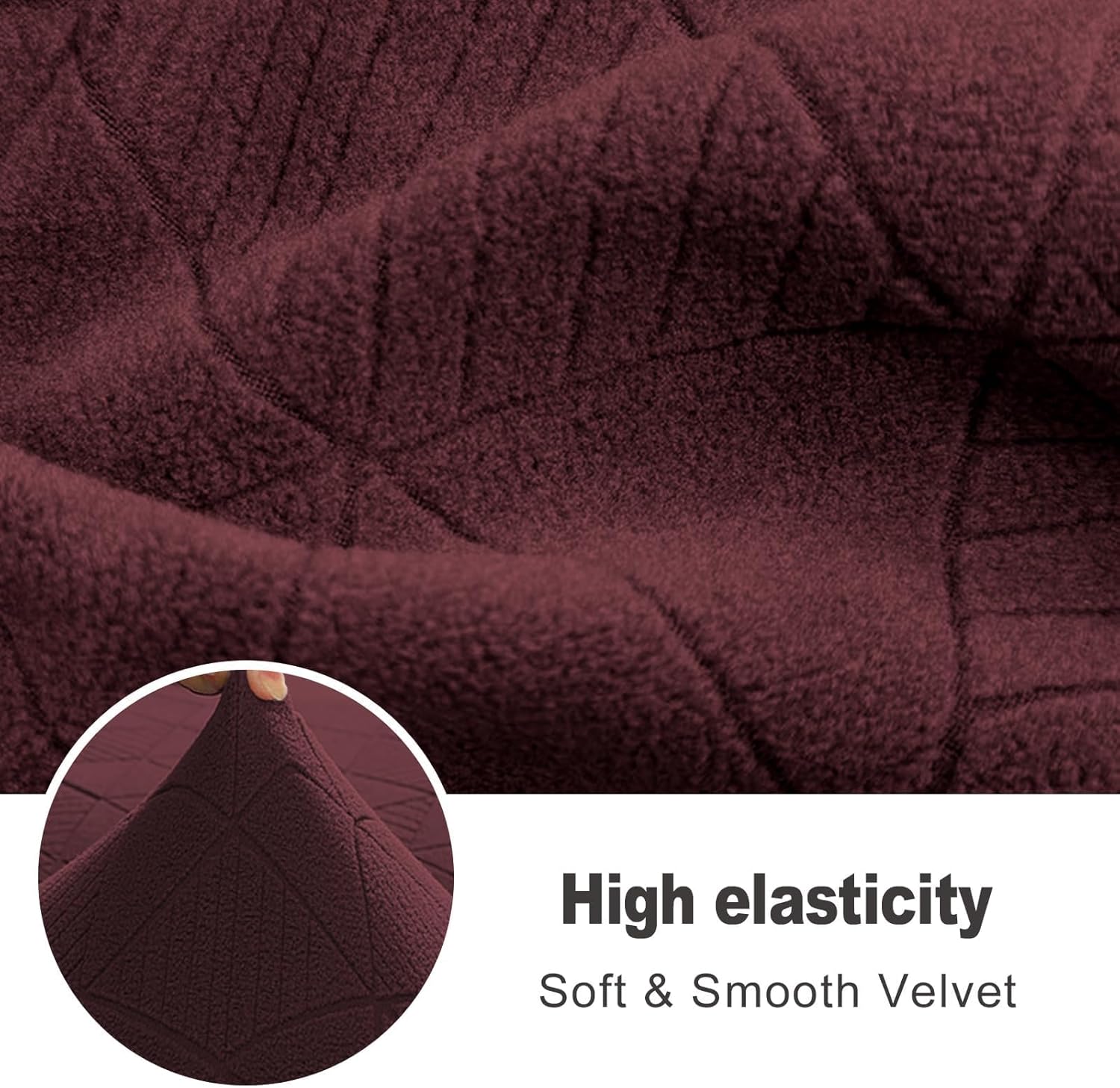 NORTHERN BROTHERS Recliner Chair Covers, Recliner Cover, Recliner Covers That Stay in Place, Recliner Covers, Reclining Couch Covers (6 Pieces, 2 seat, Wine Red)