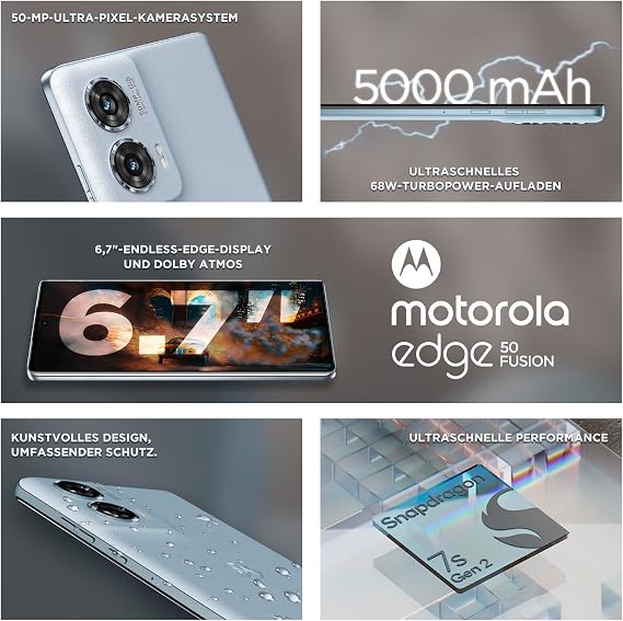 Motorola Edge 50 Fusion, Dual, 256GB 8GB RAM, Marshmallow Blue