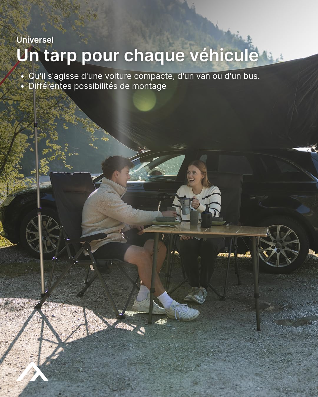 qeedo Motor Tarp Auvent Fourgon avec Protection UV (UV80) et Dark-Coating - Convient pour: Camping-Cars, caravanes, auvents, tuyauterie ou Montage à Ventouse