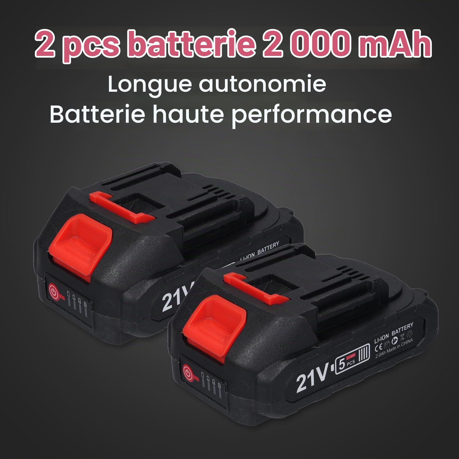 Meuleuse D'angle Sans Fil 21 V,Meuleuse D'angle Sans Balais 19000RPM,Meuleuse D'angle avec 2x2000mAh Batteries et Chargeur,Mini Disqueuse Sans Fil pour découper, meuler et polir