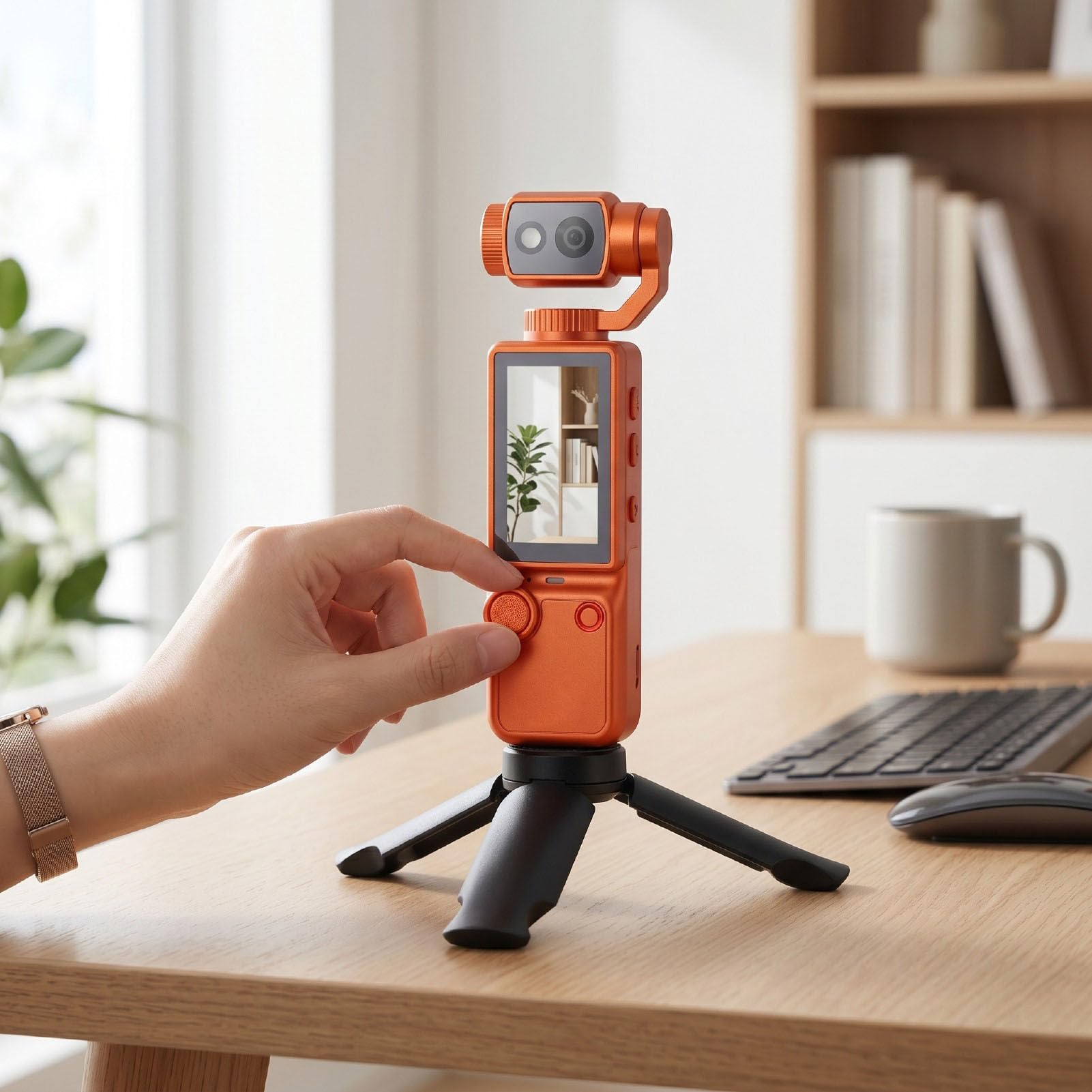 Videocamera Portatile, 4K Obiettivo Rotante 180°, Zoom 16x