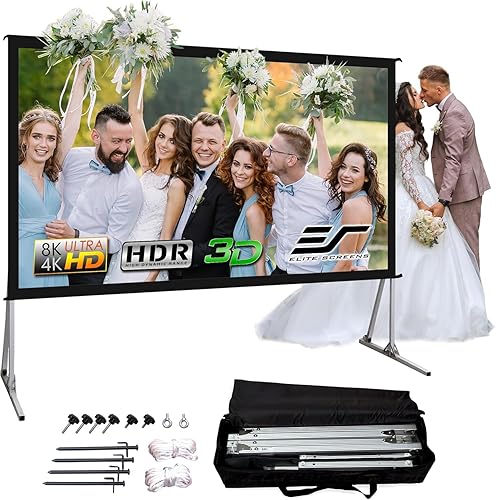 Pantalla para proyector al aire libre con soporte 169, 8K 4K Ultra HD 3D, plegable y rápida YardMaster 2 Rear Projection