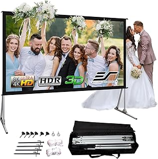 Elite Screens Yard Master 2, 135 inch Outdoor Projector Screen w/ Stand 4:3, 8K 4K Ultra HD 3D Portable Fast Folding Movie Theater Indoor REAR Projection, OMS135VR2 - US Based Company 2-YEAR WARRANTY