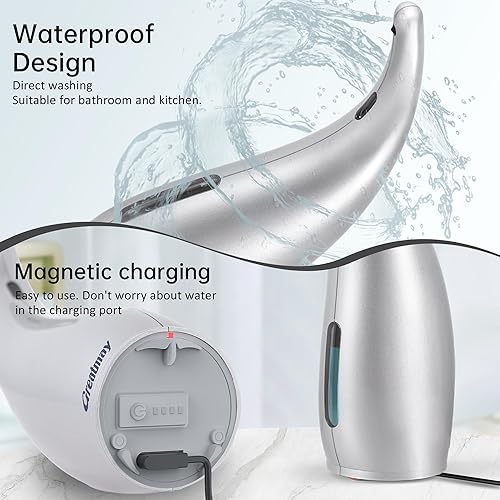 Miniatura 4 de Dispensador de jabón automático ajustable sin contacto, 4 niveles ajustables con sensor sin contacto, bomba de jabón líquido, dispensador de jabón