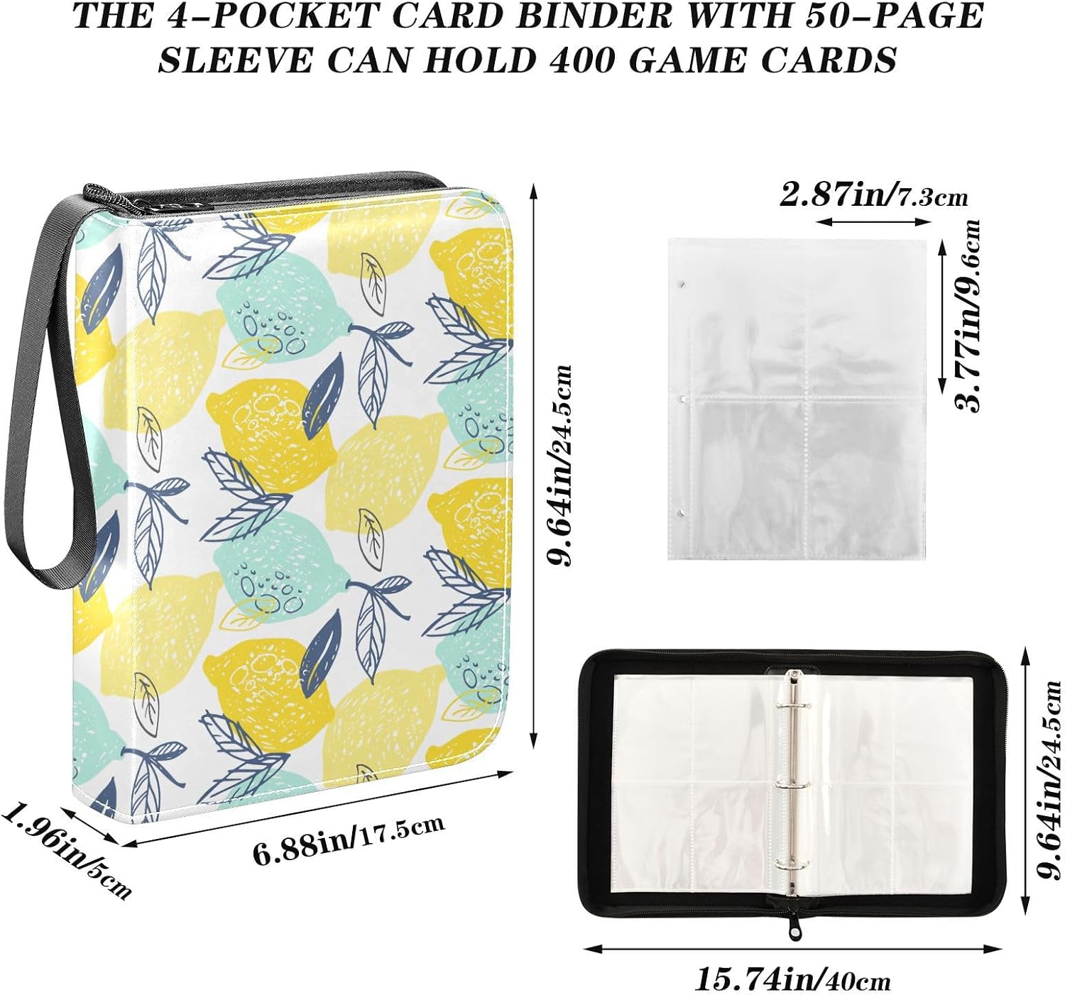 AULEEP PU Leather Trading Card Binder - 520 Pocket Capacity, 4-Pocket Pages, For Baseball, MTG, TCG Cards