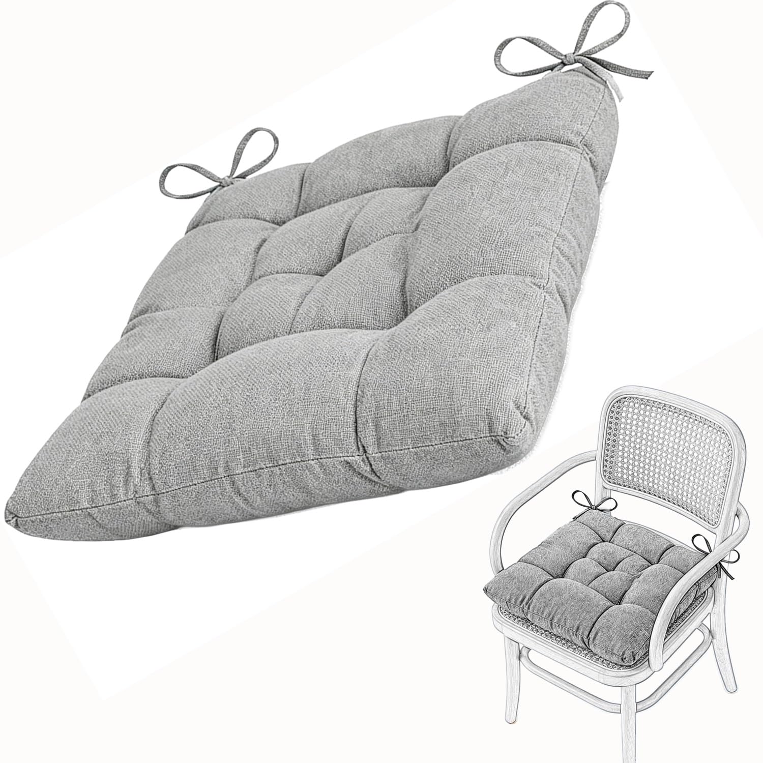 Seat Cushion for Dining Chair Soft Comfort Washable Chair Pads with Ties