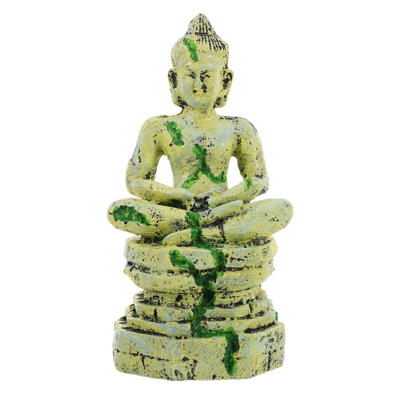 2 Pezzi Statue di Buddha seduta sulla statua di Buddha arredamento ornamento di scena di acquario guidato Pescare Buddha in resina dell'acquario decorazione in resina per acquario