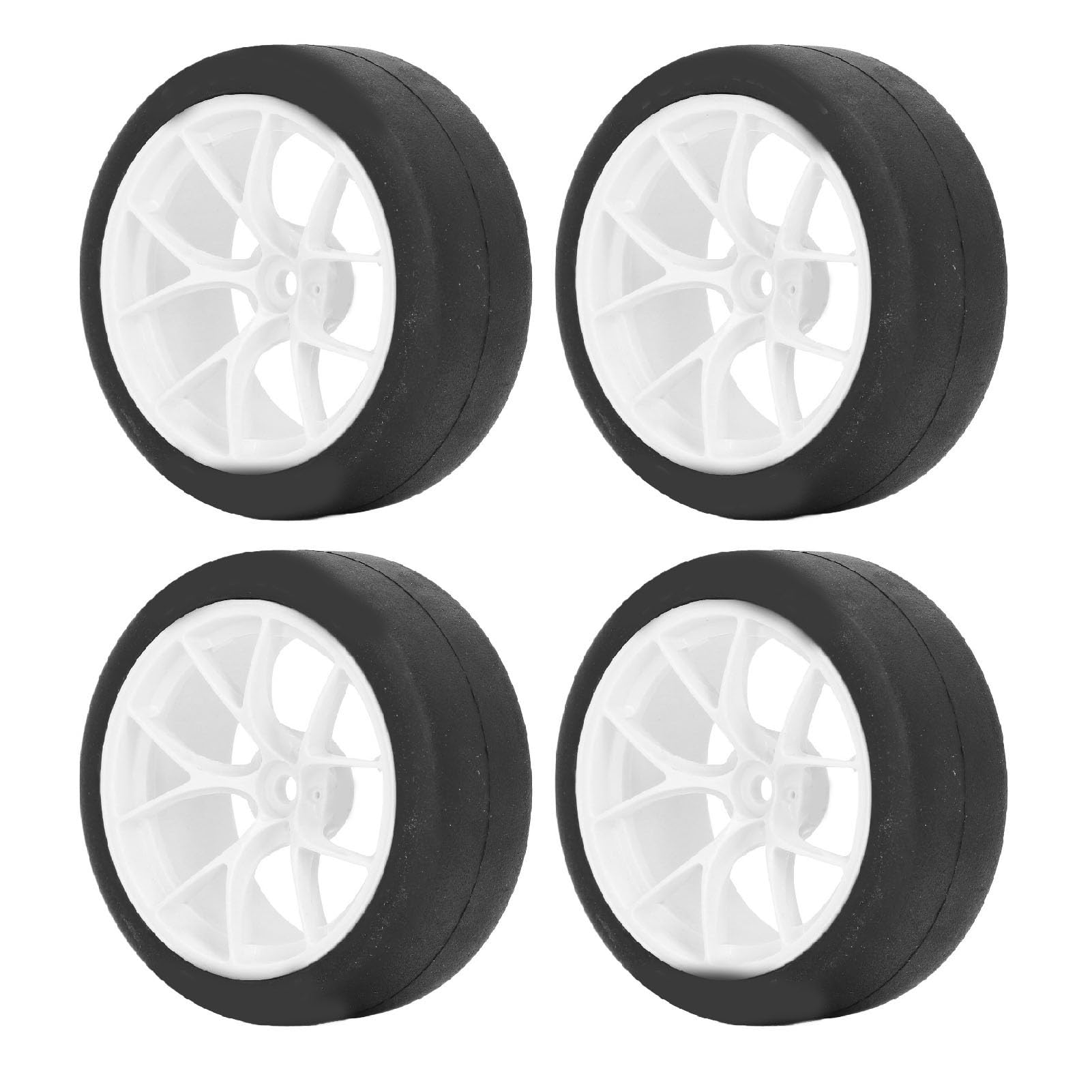 Jeu De 4 Pneus RC En Caoutchouc Noir – Jantes 12 Mm, Pour TT01 TT02 XV01 XV02 HSP 94123, Drift 1/10 – Install Facile