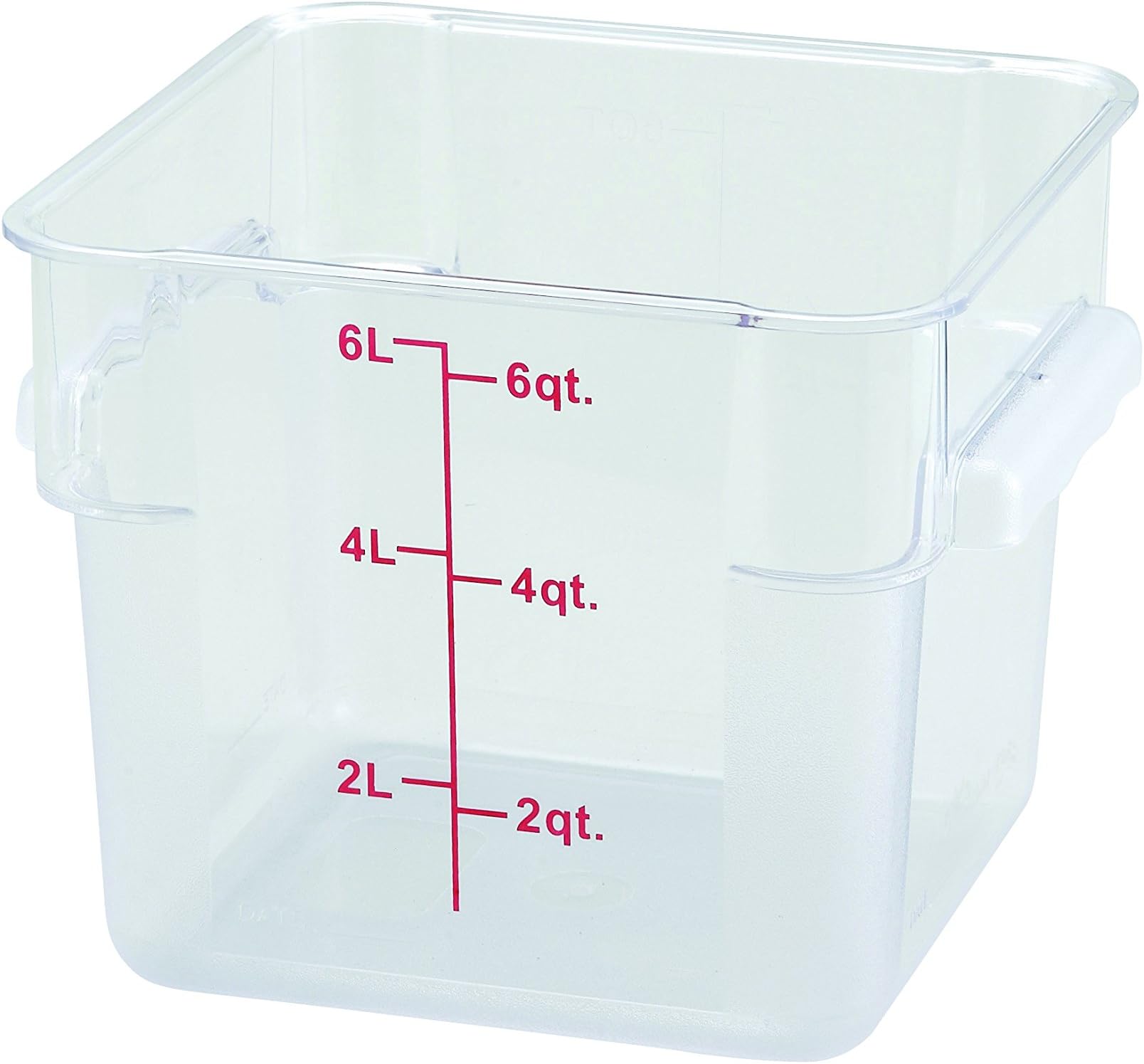 Winco 6qt Square Storage Container, Clear, PC