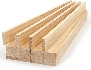 Wood Strips Slats Wooden Dowels for Crafts 1/4"x 1" x 12", 20 PCS Decorative Wood Trim Planks for Wall, Square Wooden Sticks for Crafting, Unfinished Pine Lumber Pieces for Woodworking Models Making