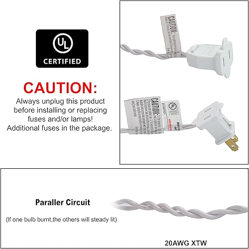 Miniatura 4 de VCOKEN Guirnalda de luces de linterna multicolor, 9.84 pies, colorida para colgar para vacaciones, mini de nailon enchufable para patio, dormitorio,