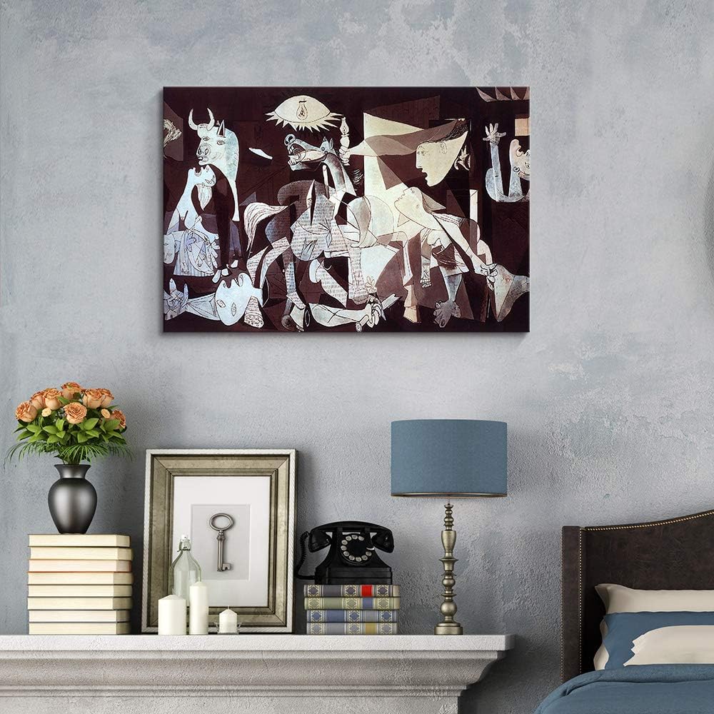 wall26 - Canvas Wall Art - Guernica by Picasso - Modern Home Art Stretched and Framed Ready to Hang - 24x36 inches