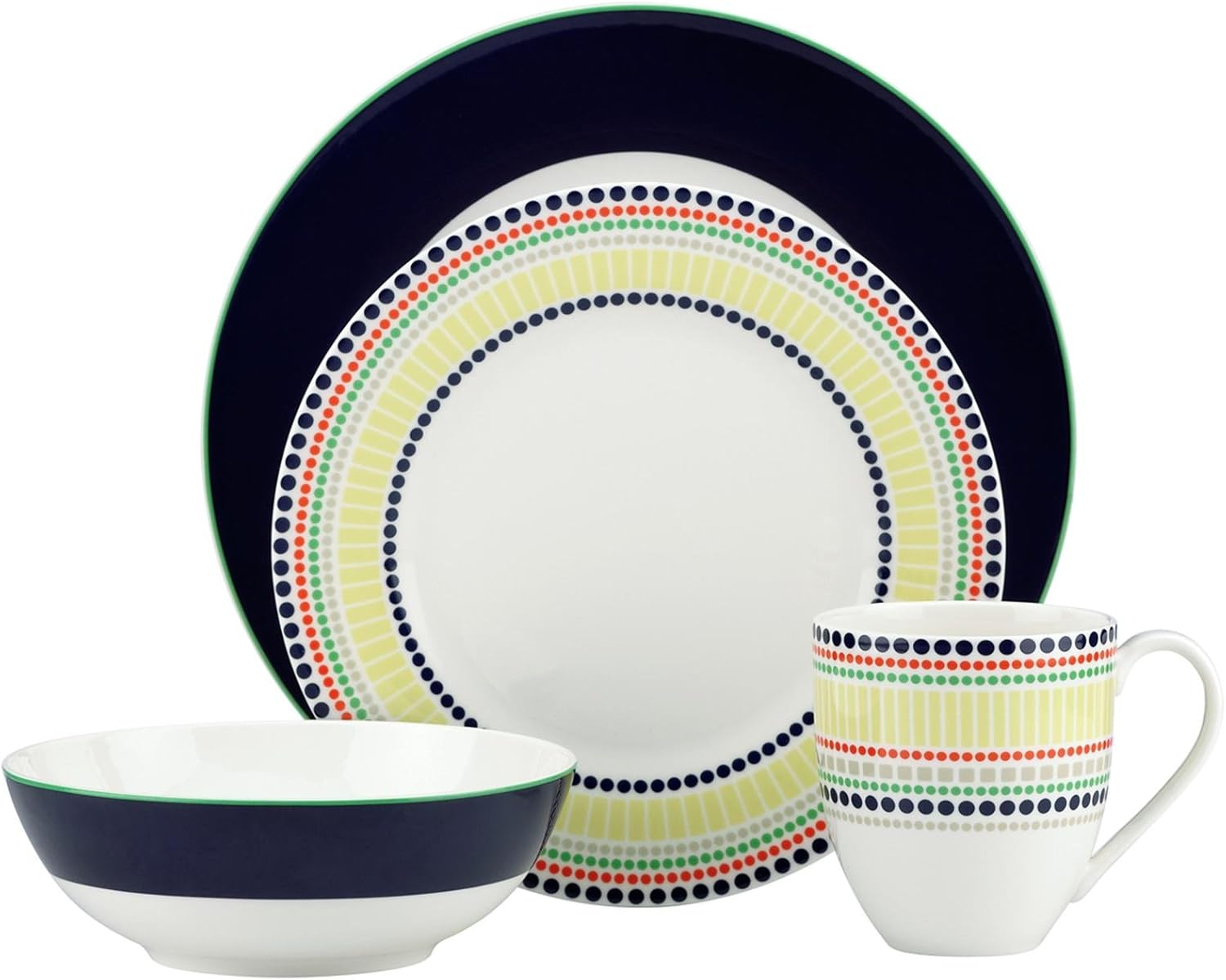 kate spade new york Hopscotch 4-piece Place Setting, Navy