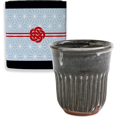 Amazon 誕生日 プレゼント ギフト 唐津焼 湯呑み 持ちやすい ギフト包装済み 蛇蝎唐津 職人手作り 陶器 青 菅ノ谷窯 湯呑み 通販