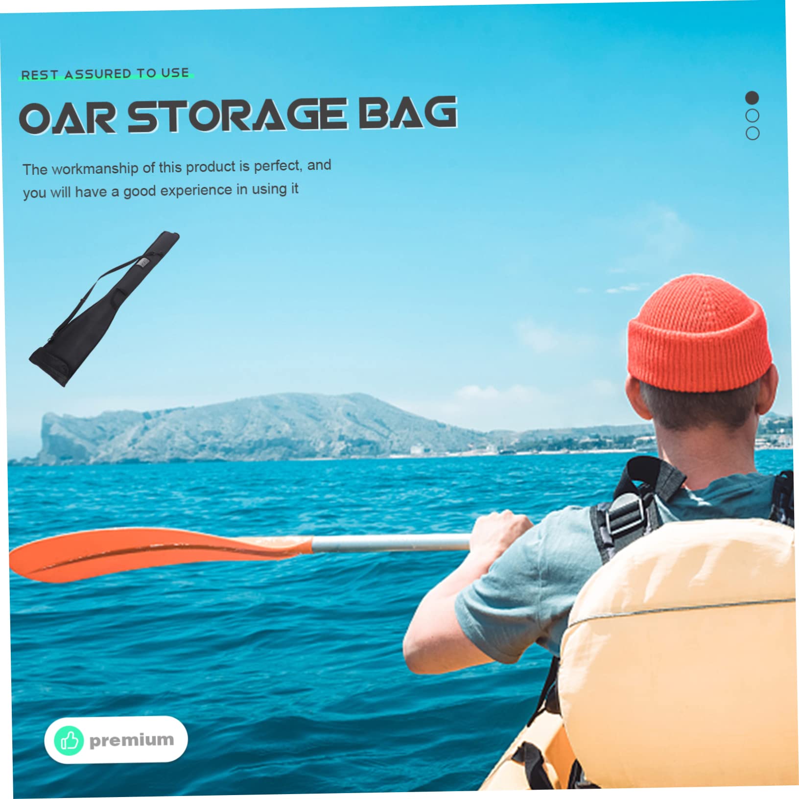 TOYANDONA Borsa Porta Pagaia Oxford Nero, Pieghevole Tracolla Regolabile per Kayak e Sport Acquatici, Pratica Custodia da Esterno per Remi
