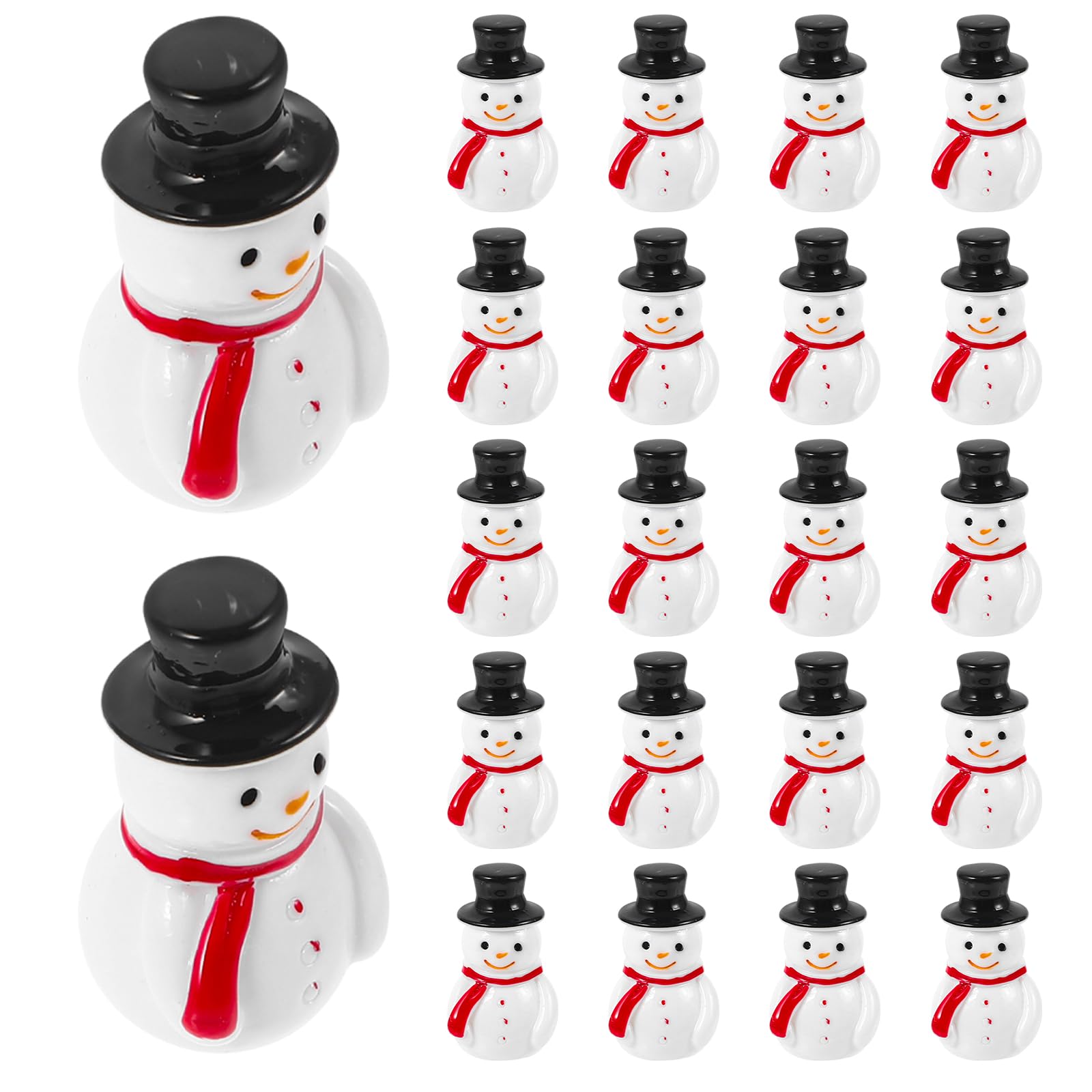 Miniature pour décoration de micro-paysage : lot de 20 bonhommes de neige de Noël pour artisanat