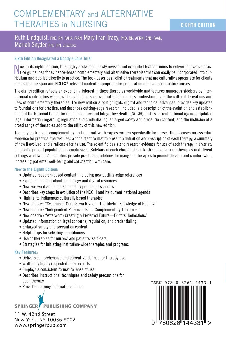 Complementary and Alternative Therapies in Nursing: -      Eighth Edition