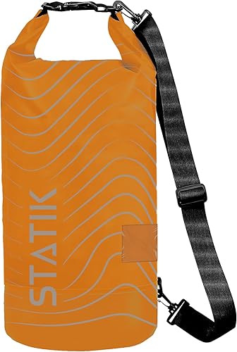 Vista 5 de Statik MarCase - Bolsa seca impermeable de 2 litros, pequeña bolsa impermeable con parte superior enrollable, ventana táctil para teléfono y rayas