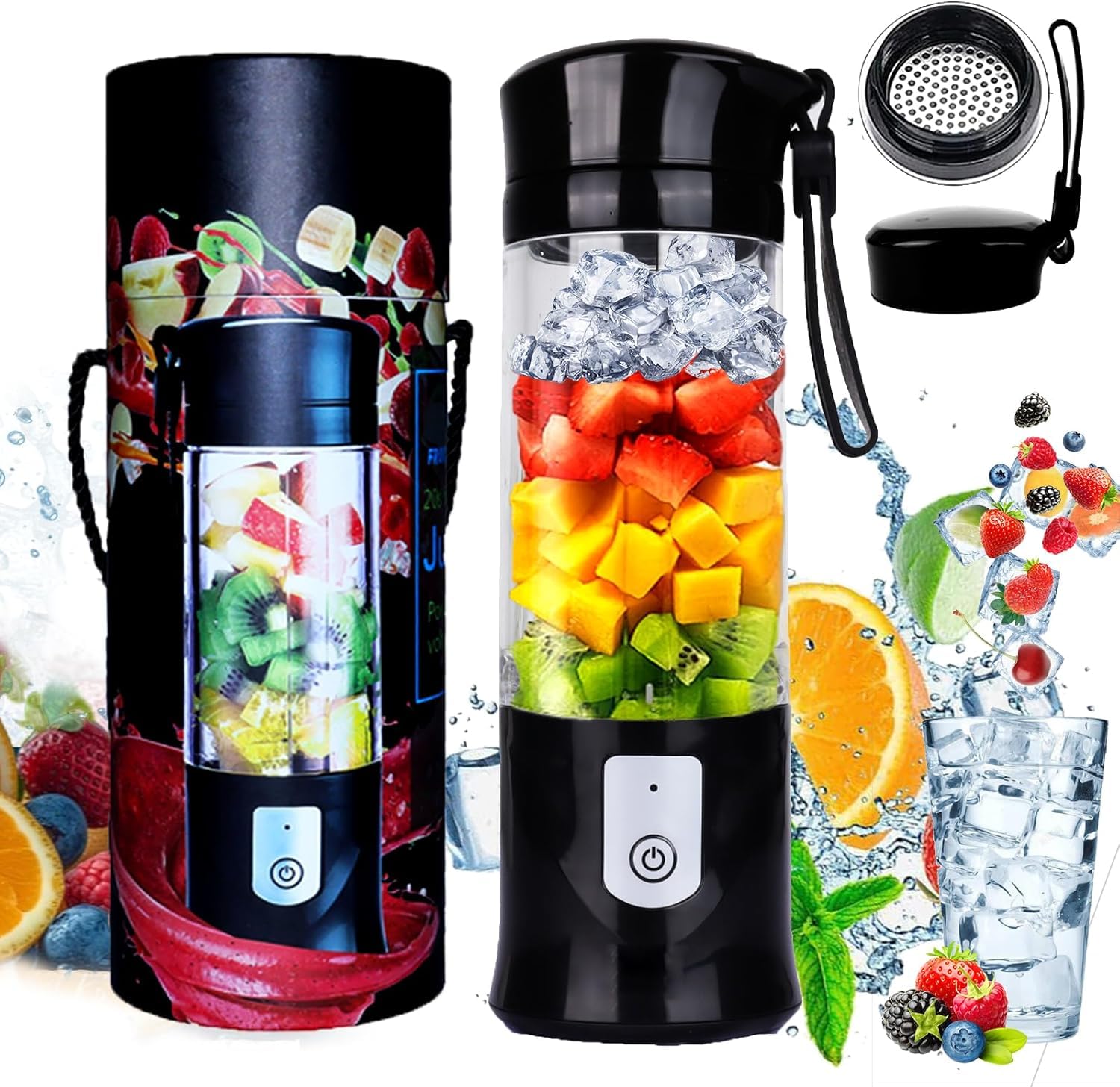 Mini blender portable rechargeable USB de 388g contre les morceaux