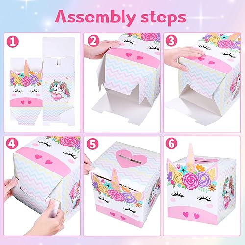 Miniatura 4 de Zonon 36 cajas de San Valentín para niños, tarjetas de unicornio para el día de San Valentín y buzón, regalo de intercambio para niños y niñas,