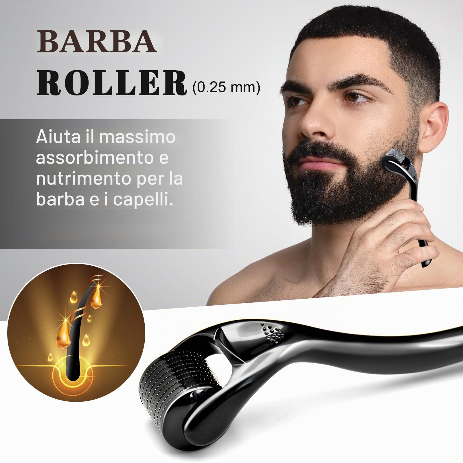 Kit Barba Uomo,Regalo Uomo Set Barba con Shampoo Barba,Balsamo per Barba,Balsamo Barba,Olio Barba,Rullo,Modello,Pettine,Spazzola,Forbici,Regali Natale Lui Papa Fidanzato (16 ml (Confezione da 10))