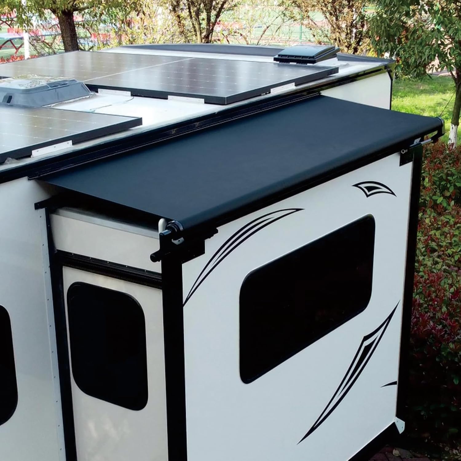 Dulepax RV Slide Out Awning Kit - Modular Camper Awning for RVs, 5th Wheels, Travel Trailers and Motorhomes, Black, 13'3'' (12'7'' Fabric)