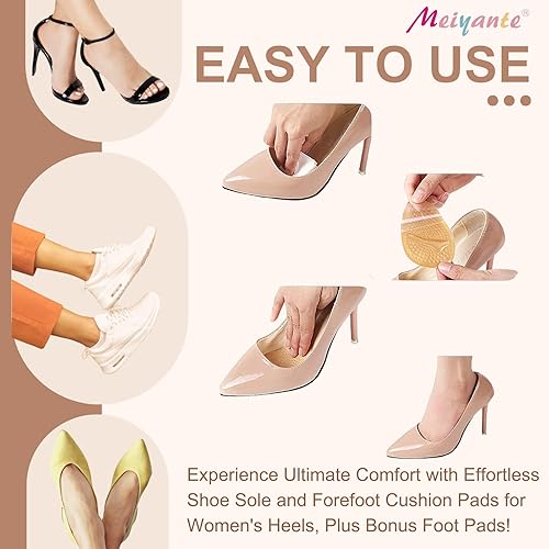 Miniatura 6 de Almohadillas metatarsianas para zapatos de mujer, inserciones de talón y cojines de bola de pie (2 pares), alivio del dolor y comodidad durante todo