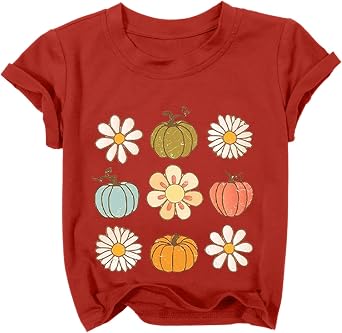 Toddler Girls Halloween Shirts Thanksgiving Pumpkin T Shirt Cute Fall Tees