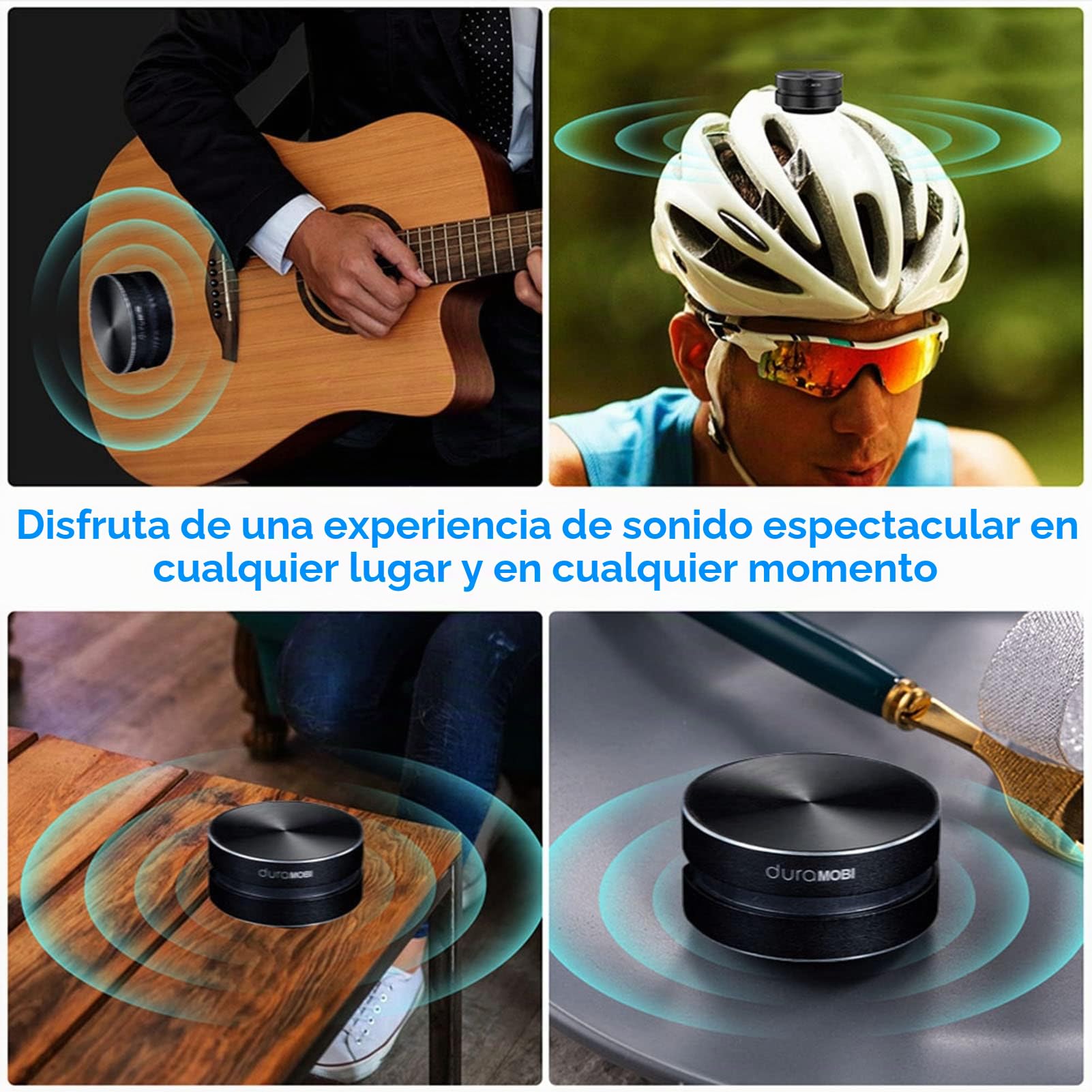 Docooler - Altavoz portátil de conducción ósea, micrófono integrado, radio FM