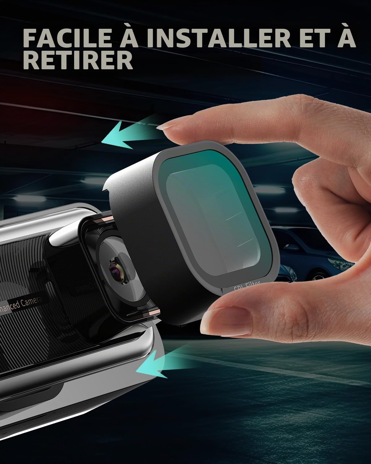 BOTSLAB Filtre polarisant circulaire (CPL) pour appareil photo avant de Dual Dashcam G980H/G980H Pro, ne convient pas pour caméra embarquée G980H 4 canaux ou 3 canaux