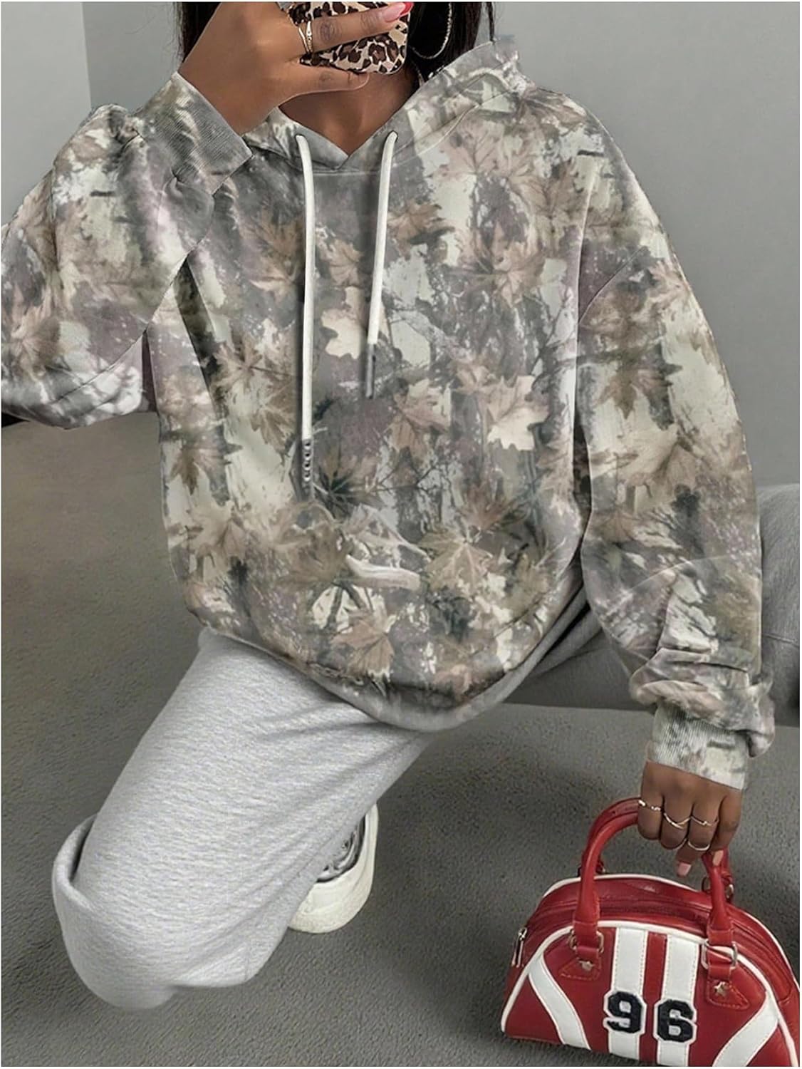 Women's Camo Graphic Sweatshirts Hooded Long Sleeve Pullover Sweatshirt Hoodies - Image 5