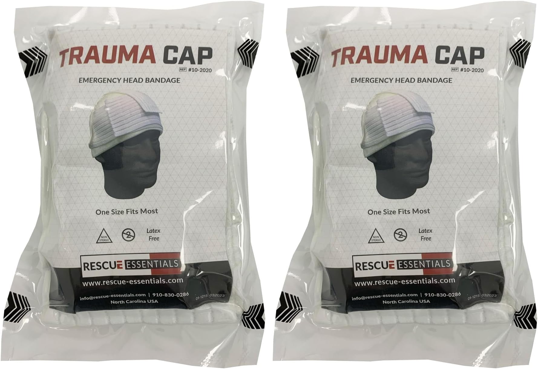 Rescue Essentials First Aid Trauma Cap Emergency Head Bandage (Pack of 2)